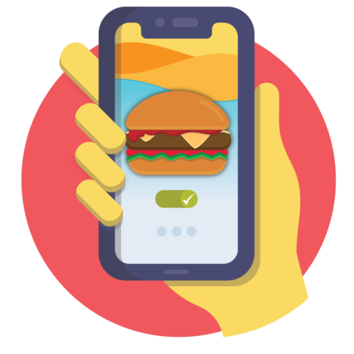 cellphone with a food ordering app on screen