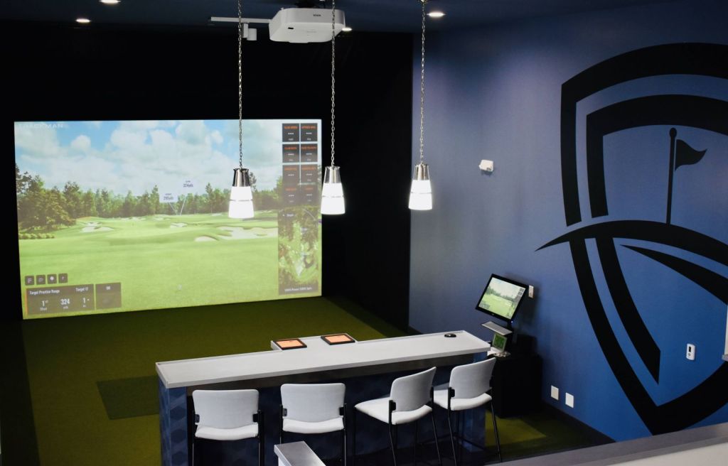 image of trackman simulator room